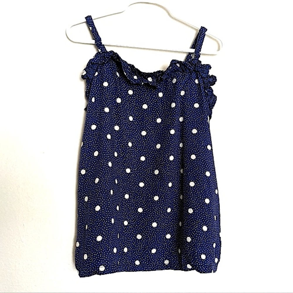 Old Navy Ruffle Front Dot Print Tank Girls size Extra Large